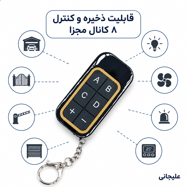 ریموت کنترل کپیکننده (بلوتوثی) ۸ کاناله مالتیفرکانس